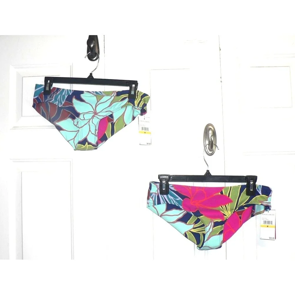 Vince Camuto Women's Shirred Back Bikini‎ Bottoms in Fiji Floral Medium